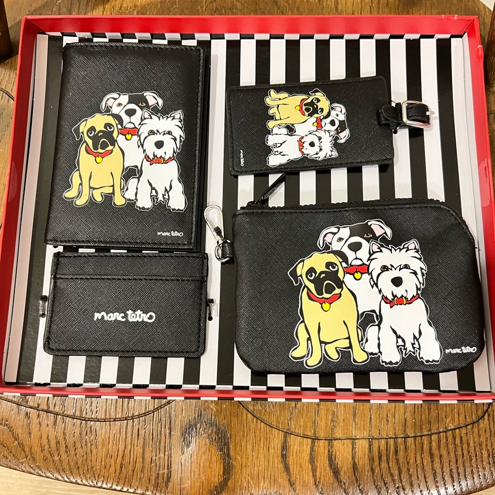New Marc Tetro 4 Piece wallet, passport, card holder and wristlet